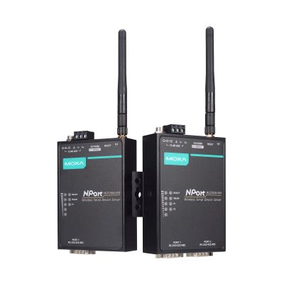 MOXA Nport W2150A-W4-US 1-Port RS-232/422/485 Wireless Device Server with 802.11a/b/g/n WLAN US Band, US Plug, 12 to 48 VDC, 0 to 55C Operating Temperature | NPort W2150A-W4/W2250A-W4 Series