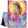 Case for 12.3 inch Surface Pro 7 Plus/Pro 7/ Pro 6/ Pro 5/ Pro 2017/ Pro 4,Slim Lightweight Smart Shell Stand Cover with Auto Wake/Sleep Case for Microsoft Surface Pro 7,Skull Flowers view 1