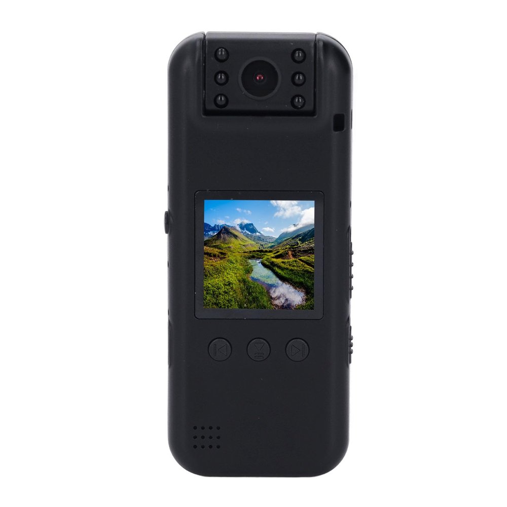 Body Camera, Back Clip Magnetic Video Recorder with 180 Rotating Lens, 1.3 in Screen, Wearable Camcorder for Home Outdoor Law Enforcement