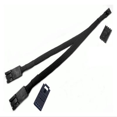 15cm Corsair 4Pin RGB ARGB Fan Hub 1 to 2 Splitter Adapter Cable Compatible with The RGB Hub Lighting Node Commander Core(Black Sleeved)