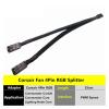 15cm Corsair 4Pin RGB ARGB Fan Hub 1 to 2 Splitter Adapter Cable Compatible with The RGB Hub Lighting Node Commander Core(Black Sleeved) view 2