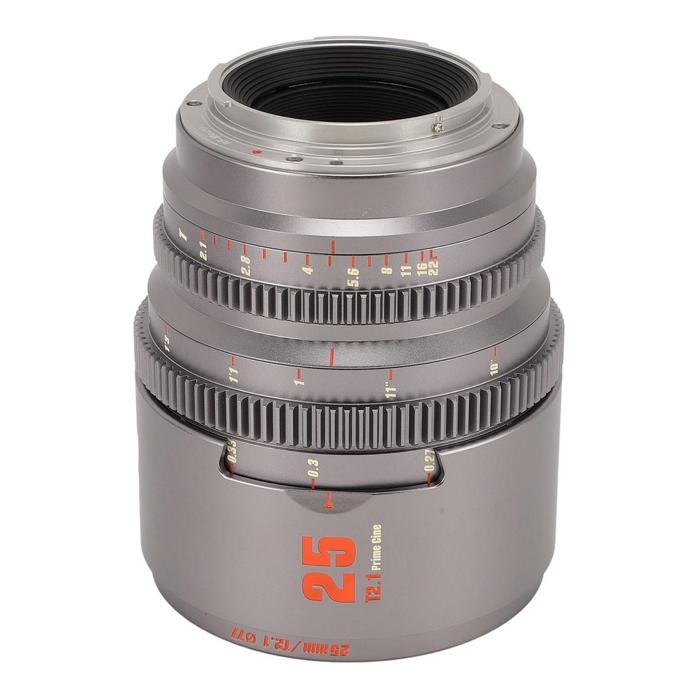 Cinema Lens 25mm T2.1 260 Extended Focus Range Manual Focusing R Mount Cine Lens Set for R RP R5 R6 R3 Camera (Gray)