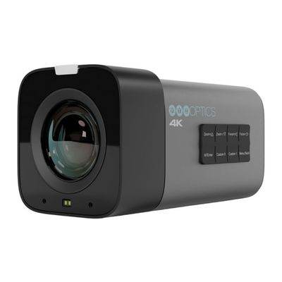 PTZOptics Studio 4K Camera with 12x Zoom, NDI HX2 Connectivity, Compact Construction, and 16x Digital Zoom (Gray)