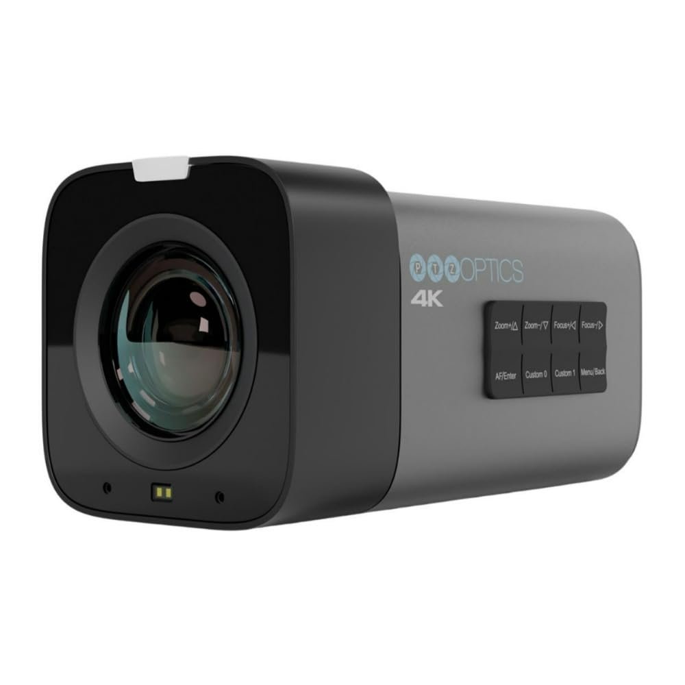 PTZOptics Studio 4K Camera with 12x Zoom, NDI HX2 Connectivity, Compact Construction, and 16x Digital Zoom (Gray)