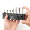 Bit Tray, Aluminum Alloy Magnetic Slots Wrench 1/4in Router Bits Holder Woodworking Tools, Designed for 1/4in Router Bit, Convenient with 7 Magnetic Slots for view 3