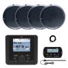 JBL JAM5000N Marine Gauge Hole Mount USB Bluetooth AM/FM/WB Radio Receiver with Wired Remote, Extension Cable, 4x 5.25" 20 Watt Max Polycone Audio Speakers, Long Range Antenna (Black, Bulk Packaging) view 1