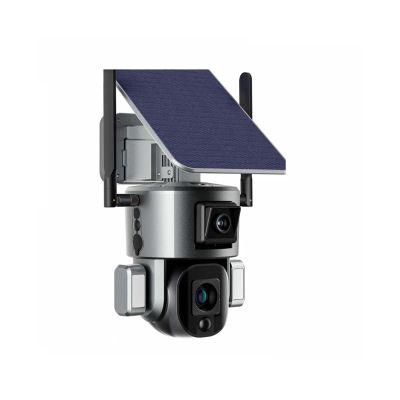 QDVOPHZA 4K 8MP Dual Lens Solar Camera 4G Sim Card 10X Optical Zoom Wireless WiFi Video Surveillance Security Protection CCTV IP Camera(4G Cam 10X Zoom 64G)