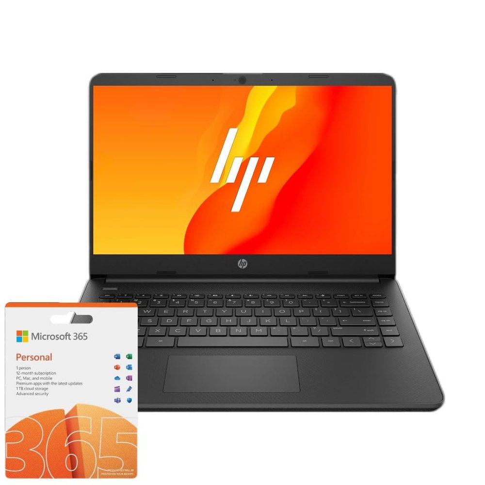 HP 14 Flagship Laptop | Holiday Limited Edition with Microsoft 365 | Bluetooth Earphones | 4-Core Intel CPU | 16GB RAM | 512GB External Drive & 128GB onboard & 1TB OneDrive | Win 11