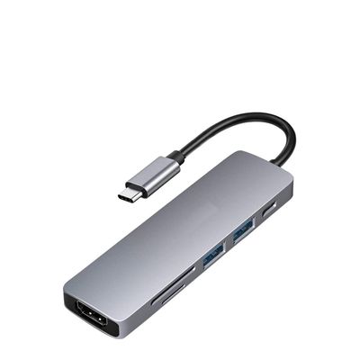7-in-1 USB C to 4K HDMI Adapter PD Port HDTV Adapter Compatible with Samsung Galaxy Tab S9 11", Charger Port MicroSD Slot TV Video Hub Type-C Projector Converter