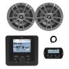 JBL JAM5000N Marine Gauge Hole Mount USB Bluetooth AM/FM/WeatherBand Radio Receiver with Wired Remote, Extension Cable, 2x 6.5" 180 Watt Peak Power 2-Way Multi-Element Audio Speakers (Gray) view 1