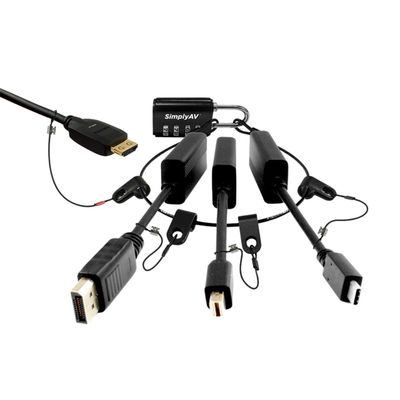 SimplyAV ProAV 8K Loaded Dongle Kit with DP1.4, MDP1.4, USB Type C, HDMI, and Dongle Ring - All-in-One Connectivity Solution - SAV-L002