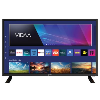 Supersonic SC-2420VTV 24-inch Smart AC/DC LED TV, Powered by VIDAA, 1080p, WiFi, Built-in Speakers, USB, 3X HDMI ARC, for Kitchen, RV, Boat, Truck, Playroom, Dorm Room, Remote, DC Car Cord Included