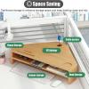 BAOTEDSL Monitor Stand 2 Tiers Corner Monitor Stand Riser with Storage, Laptop Computer Desk Organizer Stand, Save Space Desktop Triangle Shelf,Natural view 4