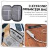 ARTIBETTER Multi-Layer Electronic Cable Organizer Bag Portable Travel Pouch for Chargers Cords and Accessories Durable Zipper Design Water-Resistant Gray Double-Layer Storage Case view 2