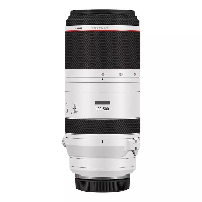 Camera Lens Sticker Coat Wrap 100 500 Protective Wrap Film Protector Decal Skin for Canon RF 100-500mm F4.5-7.1 L is USM (Stain White)