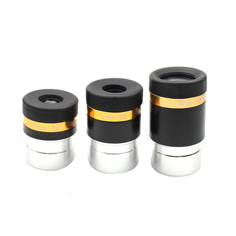 Eyepiece Telescope Sets HD Wide Angle 62 Degree Lens 4mm 10mm 23mm Coated for 1.25" Astronomy Telescope