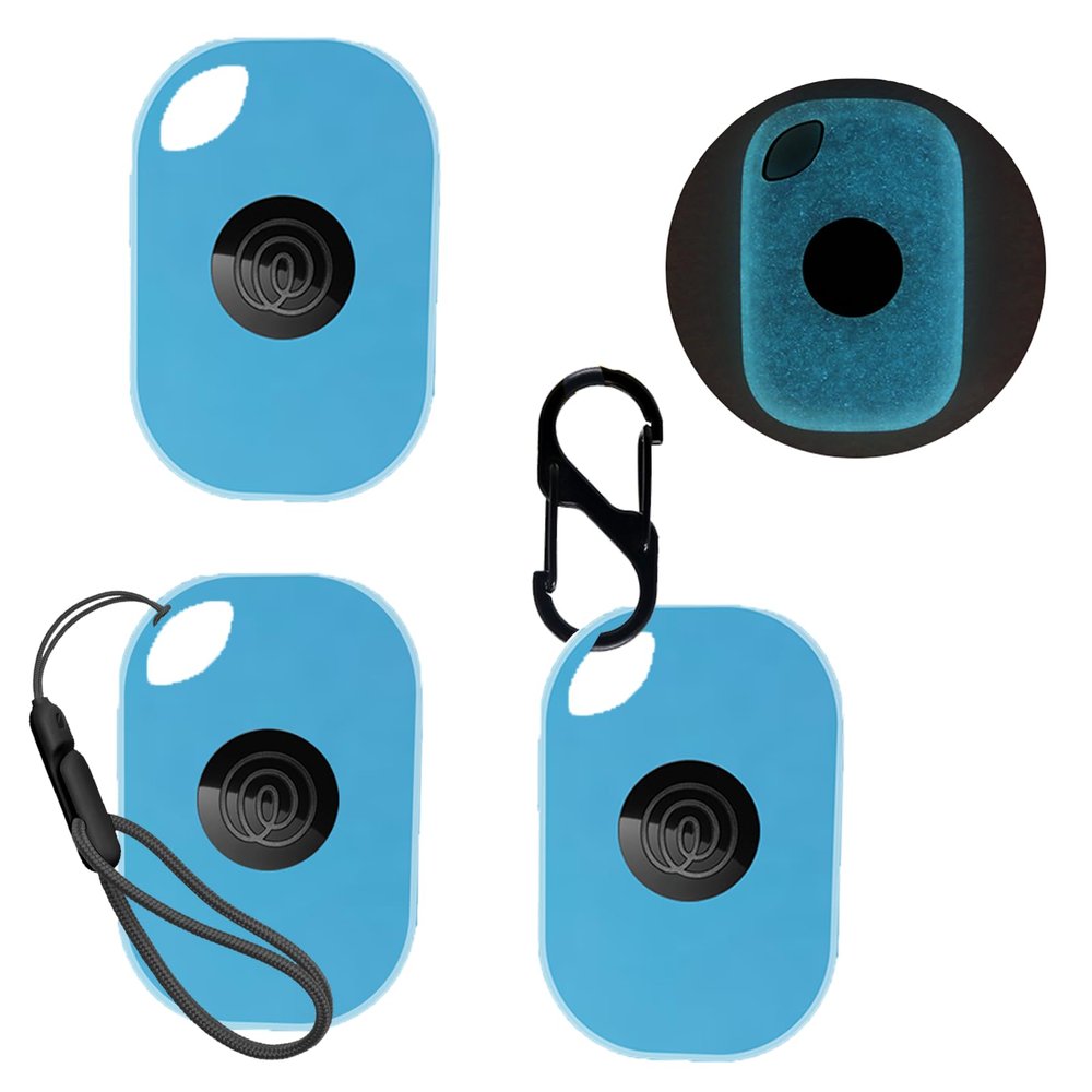 3pack Case for Tile by Life360 Pro (2024),Silicone Protective Cover(with Carabiner + Lanyard) Drop-Proof,Scratch-Proof,Shock-Proof,Protective Case for Tile Pro 2024 RE-61011 Fluorescent Blue