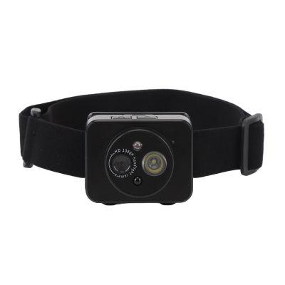Acouto 1080P Head Mounted Action Camera Sensing LED Headlamp for Camping Nighttime Reading Vehicle Maintenance 45 Degree Adjustable Body Video Camcorder Recording