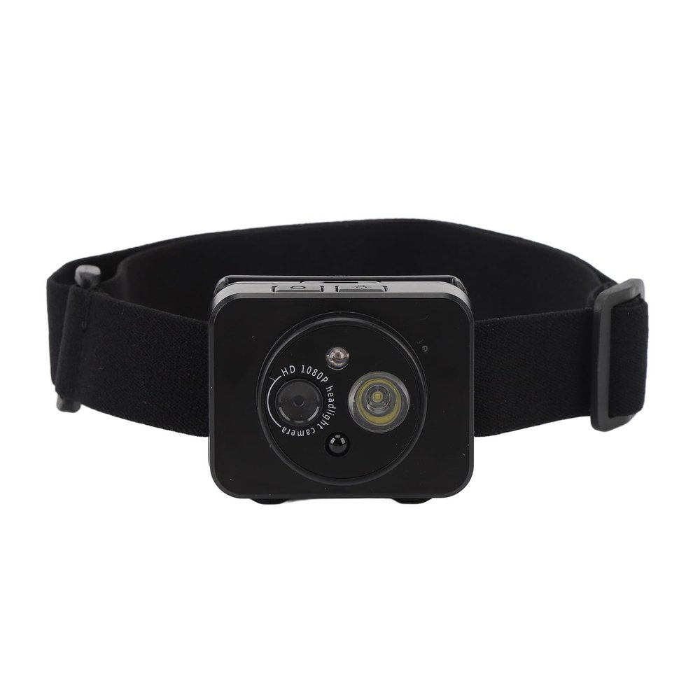 Acouto 1080P Head Mounted Action Camera Sensing LED Headlamp for Camping Nighttime Reading Vehicle Maintenance 45 Degree Adjustable Body Video Camcorder Recording