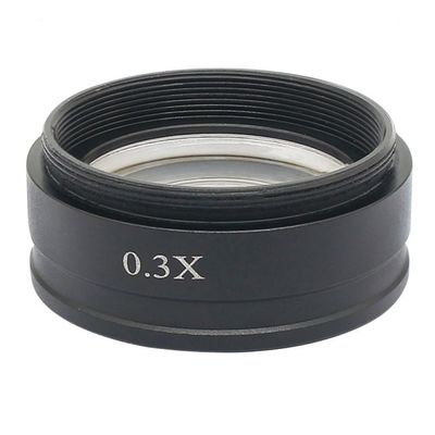 Microscope 0.3X Barlow Lens Microscope Auxiliary Lens Mounting Thread 42mm 48mm 50mm 52mm Distance 287mm(0.3X Thread 48mm)