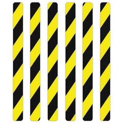 VersaTraction 1in. x 12in. Anti-Slip Step Treads (6 Pack) (Safety Black/Yellow)