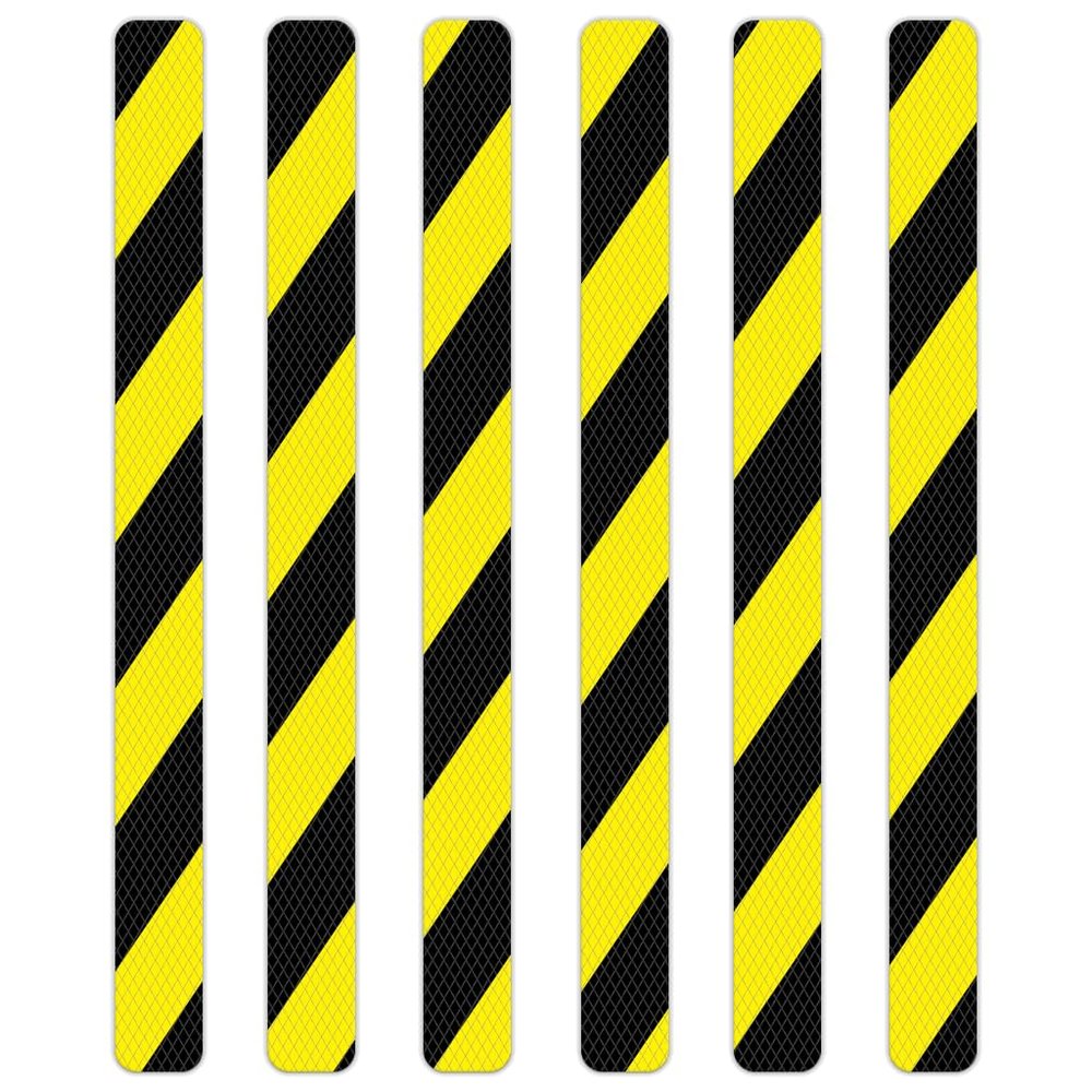 VersaTraction 1in. x 12in. Anti-Slip Step Treads (6 Pack) (Safety Black/Yellow)