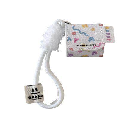 Unique Colorful White Leather Pattern Case for AirPods 3rd Generation 2021, Shock-Absorbing Case Cover with Wriststrap Accessories for Women Men