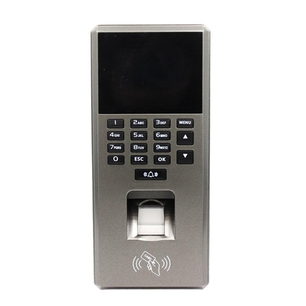 Time Clock 2.4 Inch Fingerprint Access Control Keypad USB Biometric System Electronic Time Clock Recorder Attendance Machine(Gray)