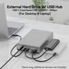 Avolusion PRO-G1 10TB USB 3.2 Gen 2 (10Gbps) USB-C External Hard Drive w/USB HUB for Windows/MacOS (Grey) view 4