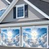 16X7FT Christian Cross Garage Door Decoration Cover Holy Lights Blue Sky Clouds Stairway Heaven Garage Door Banner Backdrop Lord Pray Jesus Church Events Easter Decoration Background view 4