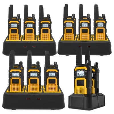 Retevis RB48 Heavy Duty IP67 Waterproof-Walkie Talkies,Covers up to 300,000 Square Foot-Business 2 Way Radios for Manufacturing Warehouse Construction Jobsite-Radios and 6-Way-Charger Bundle (20 Pack)