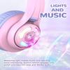 iClever BTH26 Active Noise Cancelling Headphones for Kids & BTH13 Meow Macaron Kids Bluetooth Headphones Bundles, Safe Volume, Kid Headphone for Travel iPad Tablet, Purple view 3