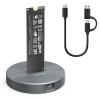 M.2 NVMe & SATA to USB C Adapter, SSD Docking Station, M.2 SSD to USB A and Type C M.2 (M Key, B+M Key) NVMe and SATA NGFF SSD Reader, SSD 2280 2260 2242 2230 22110 Dock view 1