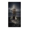 Door Covers Door Hanging Backdrop Decor Banners Sailing Ship in Storm Printed Holiday Party Decorations Supplies Photo Booth for New Year Home Party 35.4" X 70.9" view 1