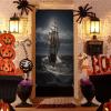 Door Covers Door Hanging Backdrop Decor Banners Sailing Ship in Storm Printed Holiday Party Decorations Supplies Photo Booth for New Year Home Party 35.4" X 70.9" view 4