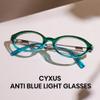 Cyxus Oval Blue Light Glasses for Women Fashion UV Blocking Computer Glasses8242T05 Blue view 2