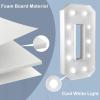 2.4FT/28.74in Marquee Light up Numbers Marquee Number 2 with White Lights for Birthday Party Large Mosaic Frame Letter Cardboard Pre-Cut Giant Cut-Out Thick Foam Board Sign DIY Decorations view 3