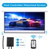 Electric Projector Screen 100 Inch with Remote Control Ceiling Mount Hooks, Pull Down Retractable Projector Screen Motorized Movie Screen White 16:9, Automatic Projector Screen Roll Down Indoor view 3