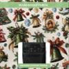 Christmas Bells Beige Outdoor TV Cover 30"-32" - 600D Waterproof TV Cover Weatherproof TV Screen Protector Dustproof Winter Xmas Bow Garland on Burlap TV Display Protector for Outside Flat Screen TV view 3