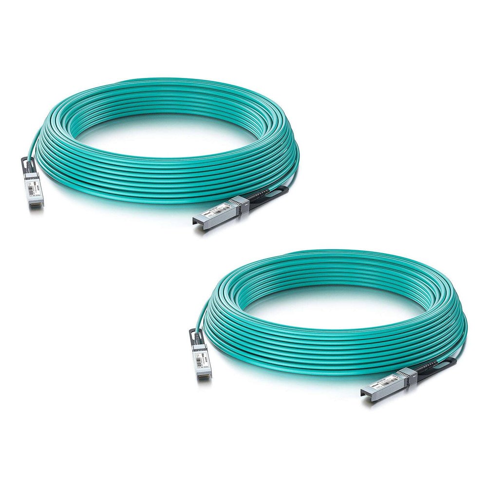 10G SFP+ AOC Cable - 10GbE SFP+ to SFP+ Active Optical Fiber Cable, OM3 MMF Direct-Attach Fiber Assemblies with SFP+ connectors for Cisco SFP-10G-AOC15M, Ubiquiti UniFi, Supermicro, 15-Meter, 2-Pack