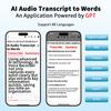 AI Voice Recorder,Transcribe & Summarize Empowered by GPT & DeepSeek,APP Control,4G File Transfer,3600 Mins of Cloud Storage,Support 88 Languages,Audio Recorder for Meetings,Lectures,Calls,Silver view 2