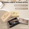10Pack Personalized Swivel Wooden/Bamboo USB 3.0 Flash Drive 64GB - Handmade Custom Engraved Memory Stick for Wedding, Corporate Gifts, Promotions, Events (Containing Exquisite Bags) view 3
