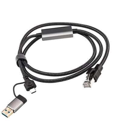 USB to Ethernet Cable, 2 in 1 Gigabit Network USB C/USB A to RJ45 LAN Cord, 3.96 FT Network Ethernet Cable to USB C for Thunderbolt 3/4, MacBook Pro/Air, iPad Pro, iPhone 15 Series, Galaxy...