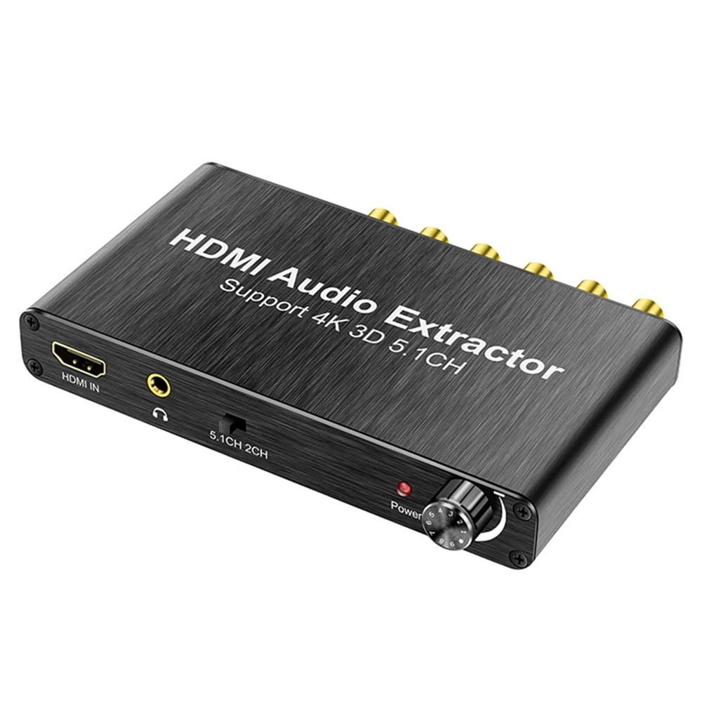 4K Audio Digital to Analog Converter, HDMI 5.1 Digital Audio Decoder, Pass/2.0CH/5.1CH 3 Audio Modes, Support DTS/AC-3, 3.5mm Headphone Output, for Home Theater Game Music