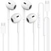2 Pack-USB C Headphones Wired for iPhone 16/15, Type C Earphones with Microphone & Remote Noise Cancelling Earbuds for iPhone 15 Pro Max, iPad, Galaxy S23/S22/S21/S20/Ultra Note 10/20, Pixel 7/6/5/4 view 1