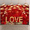 6x4 feet Red Rose Flash Backdrop Love Love Sign Valentine's Day Romantic Portrait Birthday Photography Background Decoration Banner view 1