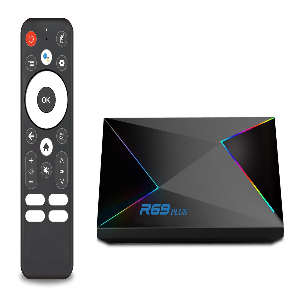 Android TV Box 14.0,R69PLUS 4GB RAM 32GB ROM Android 14 Box,CPU Allwinner H728 &GPU Mali G57-MC1 Chipset Android Box,4K/8K Resolution Support 2.4G/5.8G Dual WiFi and Bluetooth 5.0 Smart Tv Box 2025
