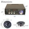 Technical Pro Home Theater System Kit  2 Channel, 600 Watts Bluetooth Amplifier w/ 2 Qty of 6.5" Frameless Ceiling Speakers 200W Each, 50 ft Speaker Wire & Remote Perfect for Home, Restaurant Use view 2