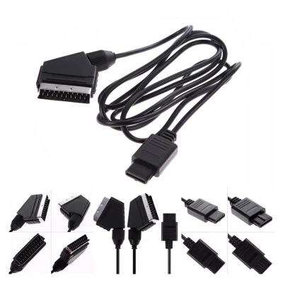 1.8M A/V TV Video Scart RGB Cable Gaming 21 Pin Euro Scart p/Lug Cord Wire Compatible with The N SNES Gamecube and N64 Console