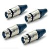GST GEAR Silver Plated Audio XLR 3 Pin Male Plugs/Connectors, 4 Pcs (Female, Black) view 1